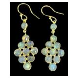Natural 5.00 ct Labradorite Dangle Earrings Natural 5.00 ct Labradorite Dangle Earrings