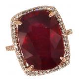 14k Gold 16.46 ct Oval Ruby & Diamond Ring 14k Gold 16.46 ct Oval Ruby & Diamond Ring