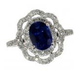 14k Gold 2.32 ct Oval Sapphire & Diamond Ring 14k Gold 2.32 ct Oval Sapphire & Diamond Ring