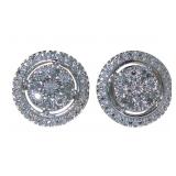 Round Brilliant Diamond Halo Stud Earrings Round Brilliant Diamond Halo Stud Earrings