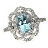 14k Gold 1.72 ct Aquamarine & Diamond Ring 14k Gold 1.72 ct Aquamarine & Diamond Ring