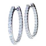 10kt Gold 1.00 ct Lab DIamond Hoop Earrings 10kt Gold 1.00 ct Lab DIamond Hoop Earrings