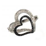Black & White Heart Diamond Ring Black & White Heart Diamond Ring
