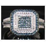 Genuine Blue Diamond Dinner Ring Genuine Blue Diamond Dinner Ring