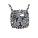 Cushion Cut 2.85 ct White Topaz Pendant Cushion Cut 2.85 ct White Topaz Pendant