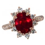 14k Gold 4.62 ct Oval Ruby & Diamond Ring 14k Gold 4.62 ct Oval Ruby & Diamond Ring