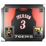 Autographed Allen Iverson Custom Framed Jersey Autographed Allen Iverson Custom Framed Jersey
