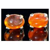 Natural Fire Opal Stud Earrings Natural Fire Opal Stud Earrings