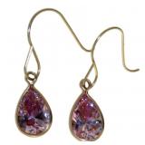 10kt Gold Bezel Set Pink Swarovski Dangle 10kt Gold Bezel Set Pink Swarovski Dangle