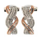 Two Tone Diamond Accented French Lock Earrings Two Tone Diamond Accented French Lock Earrings