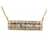 14kt Gold 1/2 ct Baguette Diamond Bar Necklace 14kt Gold 1/2 ct Baguette Diamond Bar Necklace