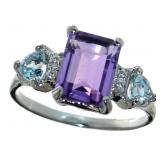 Emerald Cut 2.33 ct Amethyst & Diamond Ring Emerald Cut 2.33 ct Amethyst & Diamond Ring