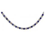 Quality 9.60 ct Sapphire & Diamond Necklace Quality 9.60 ct Sapphire & Diamond Necklace