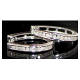Brilliant 1/2 ct Channel Set Diamond Hoop Earrings Brilliant 1/2 ct Channel Set Diamond Hoop Earrings