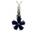 Natural 1.56 ct Sapphire Flower Necklace Natural 1.56 ct Sapphire Flower Necklace