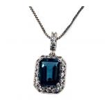 London Blue Topaz & White Sapphire Necklace London Blue Topaz & White Sapphire Necklace