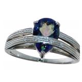 Pear Cut 2.00 ct Mystic Topaz & Diamond Ring Pear Cut 2.00 ct Mystic Topaz & Diamond Ring