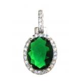 Oval 2.60 ct Emerald Halo Designer Pendant Oval 2.60 ct Emerald Halo Designer Pendant