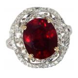 14k Gold 7.64 ct Oval Ruby & Diamond Ring 14k Gold 7.64 ct Oval Ruby & Diamond Ring
