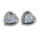 Elegant Natural Diamond Heart Stud Earrings Elegant Natural Diamond Heart Stud Earrings