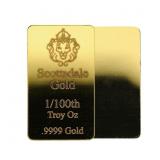 1/100 Oz. Scottsdale Mint .999 Fine Gold Bar 1/100 Oz. Scottsdale Mint .999 Fine Gold Bar