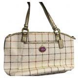 Coach Cream & Multicolored Peyton Plaid Handbag Coach Cream & Multicolored Peyton Plaid Handbag
