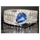 Platinum 2.22 ct Natural Sapphire & Diamond Ring Platinum 2.22 ct Natural Sapphire & Diamond Ring