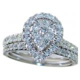 10kt Gold Pear Cut 1.00 ct 2 pc Diamond Bridal 10kt Gold Pear Cut 1.00 ct 2 pc Diamond Bridal