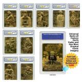 Star Wars 23K Gold Darth Vader Series Card Set Star Wars 23K Gold Darth Vader Series Card Set