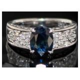 Platinum 1.57 ct Natural Sapphire & Diamond Ring Platinum 1.57 ct Natural Sapphire & Diamond Ring