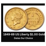 1849-89 Type 1 US Liberty Head $1.00 Gold Coin 1849-89 Type 1 US Liberty Head $1.00 Gold Coin