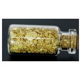 Glass Bottle Filled - Solid 24kt Gold Flakes Glass Bottle Filled - Solid 24kt Gold Flakes