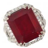 14k Gold 18.58 ct Ruby & Diamond Ring 14k Gold 18.58 ct Ruby & Diamond Ring