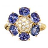 18kt Gold Natural 2.79 ct Tanzanite & Diamond Ring 18kt Gold Natural 2.79 ct Tanzanite & Diamond Ring