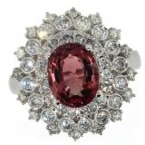 14k Gold 2.62 ct Pink Tourmaline & Diamond Ring 14k Gold 2.62 ct Pink Tourmaline & Diamond Ring
