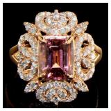 14k R. Gold 2.66 ct Tourmaline & Diamond Ring 14k R. Gold 2.66 ct Tourmaline & Diamond Ring