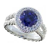 Yurman Style 2.00 ct Round Tanzanite Designer Ring Yurman Style 2.00 ct Round Tanzanite Designer Ring