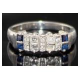 Platinum Natural Sapphire & Diamond Band Platinum Natural Sapphire & Diamond Band