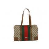 GUCCI GG Sherry Line Canvas Shoulder Bag GUCCI GG Sherry Line Canvas Shoulder Bag