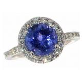 14k Gold 2.58 ct Round Tanzanite & Diamond Ring 14k Gold 2.58 ct Round Tanzanite & Diamond Ring