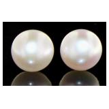 14kt Gold Natural 8 mm Cultured Pearl Earrings 14kt Gold Natural 8 mm Cultured Pearl Earrings