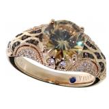 Round 2.84 ct Chocolate Topaz Designer Ring Round 2.84 ct Chocolate Topaz Designer Ring