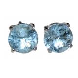 Natural 1.50 ct Aquamarine Stud Earrings Natural 1.50 ct Aquamarine Stud Earrings