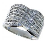 14kt Gold Brilliant 1.00 ct Diamond Wave Ring 14kt Gold Brilliant 1.00 ct Diamond Wave Ring