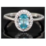 Natural Blue & White Zircon Designer Ring Natural Blue & White Zircon Designer Ring