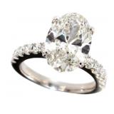 14k Gold 5.56 ct Oval Cut Lab Diamond Ring 14k Gold 5.56 ct Oval Cut Lab Diamond Ring
