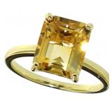 Emerald Cut 4.10 ct Natural Golden Citrine Ring Emerald Cut 4.10 ct Natural Golden Citrine Ring