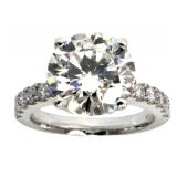 14k Gold 6.58 ct Round Cut VS2 Lab Diamond Ring 14k Gold 6.58 ct Round Cut VS2 Lab Diamond Ring