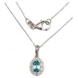 Natural Blue & White Zircon Designer Necklace Natural Blue & White Zircon Designer Necklace