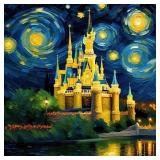 Starry Night Over The Castle Hand Signed by Charis Starry Night Over The Castle Hand Signed by Charis